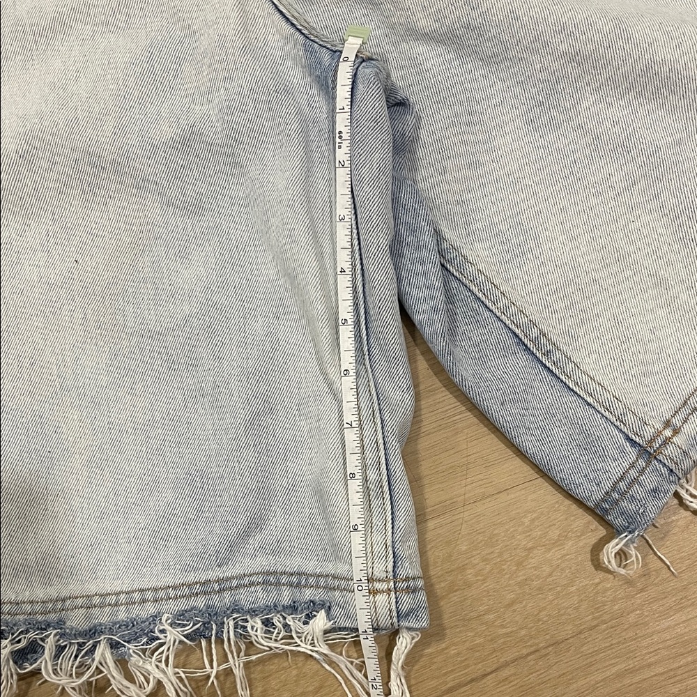 BDG Frayed Hem Light Blue Jean Shorts - Picture 4 of 8